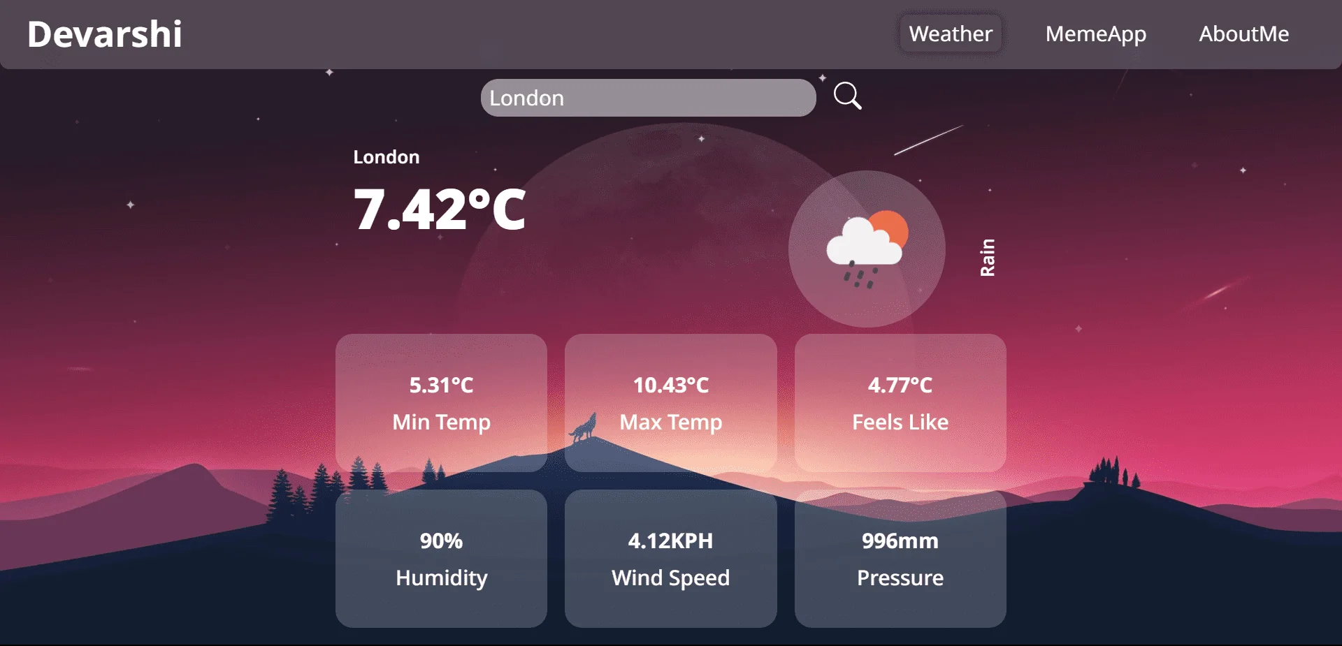 Image of Weather and Memes App
